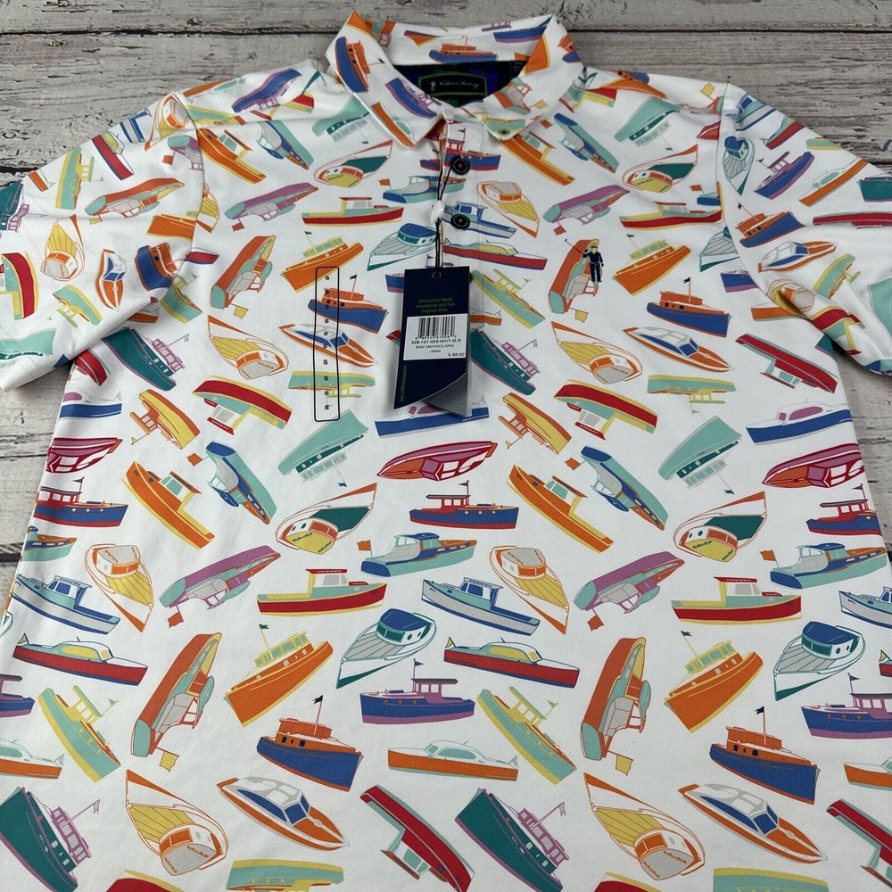 William Murray Boat Jam Performance Polo Short Sleeve Size Small -‎ NWT MSRP $88 - Picture 4 of 8